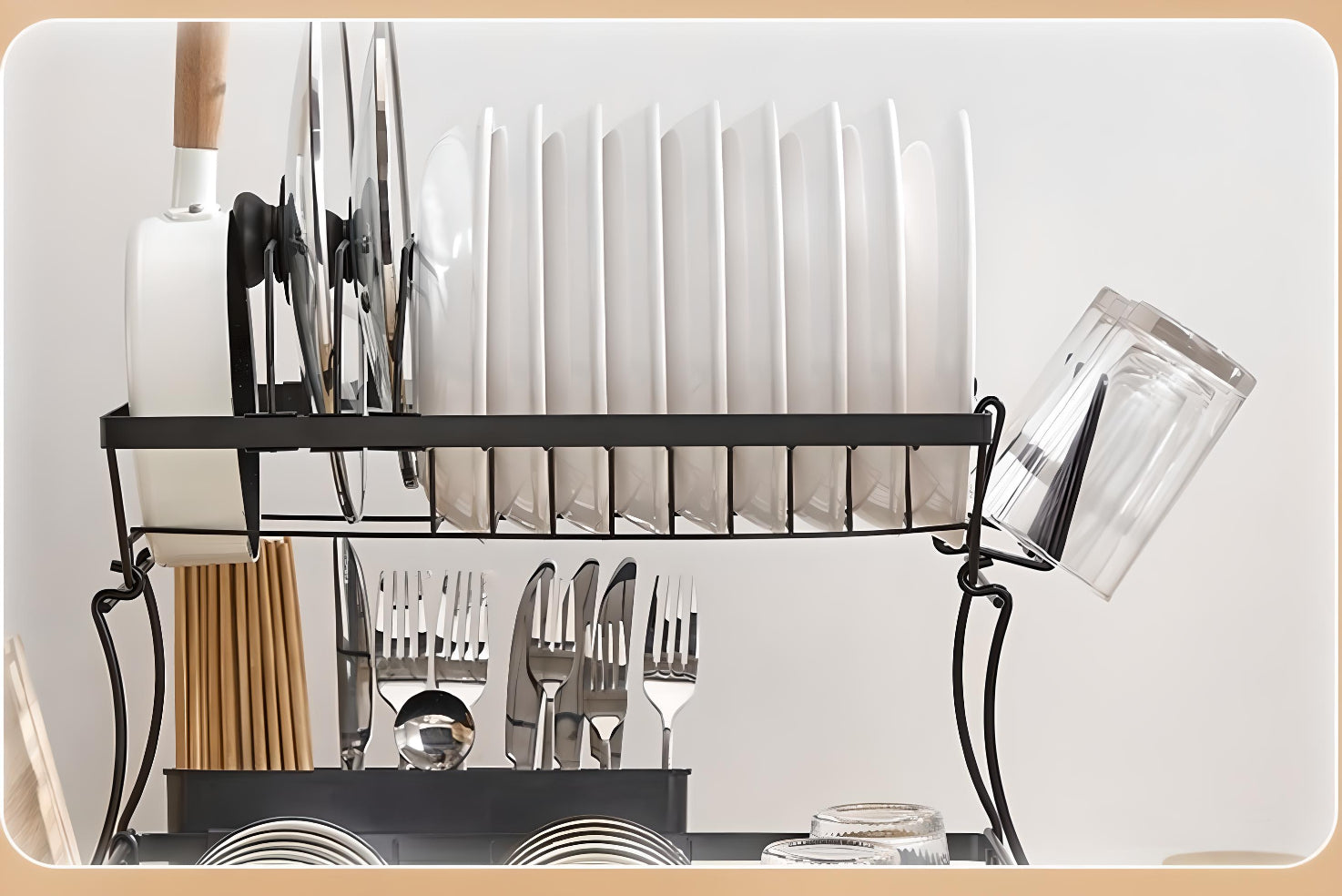 2-Tier Steel Detachable Dish Rack